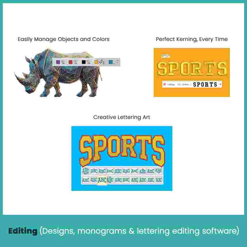 Editing (Designs, monograms & lettering editing software)